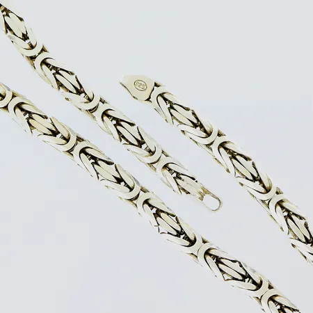 Kedja Kejsar, 63cm, bredd 7mm, lås saknas, 925/1000 silver  Vikt: 140,7 g