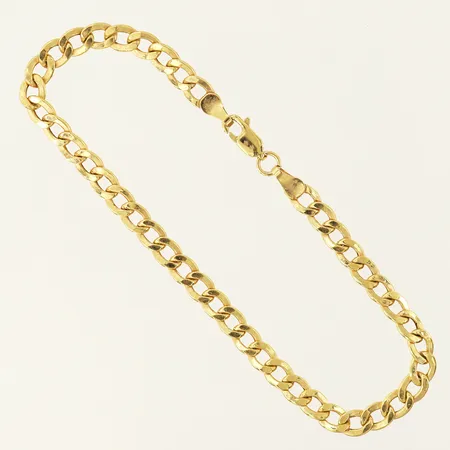 Armband Pansar, längd 20cm, bredd 4,8mm, ihålig, något bucklig, 18K.  Vikt: 3,7 g