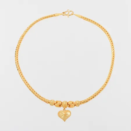 Collier, längd ca 45 cm, bredd 4-31 mm, 23k thai. Vikt: 45,5 g