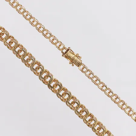 Collier, doserad Bismarck, Styletta år 1967, 42,5cm, bredd 4,4-7mm, 18K  Vikt: 21,6 g