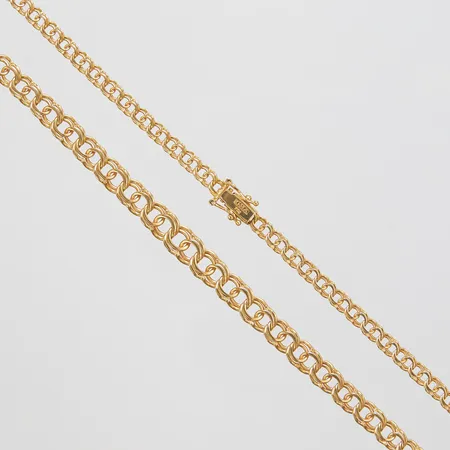 Collier doserad Bismarck, längd ca 45,5cm, bredd 3,5-6mm, GHA, 18K Vikt: 16,3 g