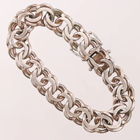 Armband, Bismarck, 19cm, bredd: 13,5mm, Victor Janson Lindesberg år 1978, glappt lås, 830/1000 silver, 45,0g.