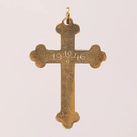 Hänge, kors, 35x25mm, gravyr, 18K, 1,4g Vikt: 1,4 g
