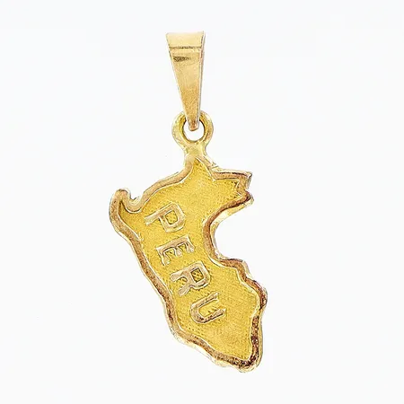 Hänge, karta Peru, 25x11mm, 18K.  Vikt: 1 g