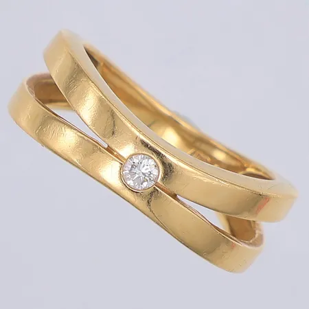 Ring, diamant ca 0,07ct enligt gravyr, stl 16¾, 18K Vikt: 6 g