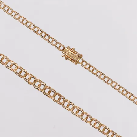 Collier, doserad Bismarck, Clareus, 42cm, bredd 3-4,4mm, 18K  Vikt: 7,8 g