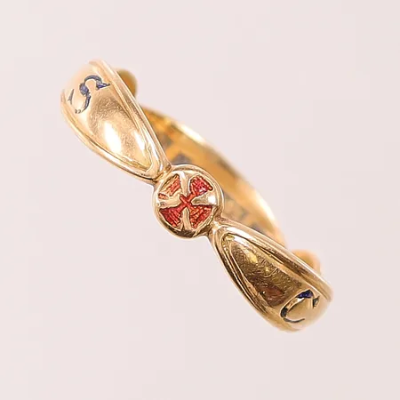 Ordensring, frimurare, 23, bredd: 5,3mm, slitna emaljdetaljer, ograverad, 18K, 6,2g.