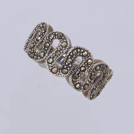 Ring, pyriter, stl 18¼, 925/1000 silver Vikt: 4,3 g