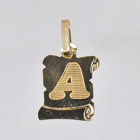 Hänge, bokstav A, stl 18,5x10mm, 14K Vikt: 0,3 g