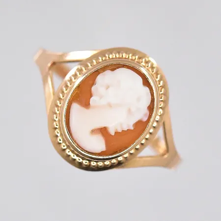 Ring med camè, stl 17¼, 14K Vikt: 1,1 g