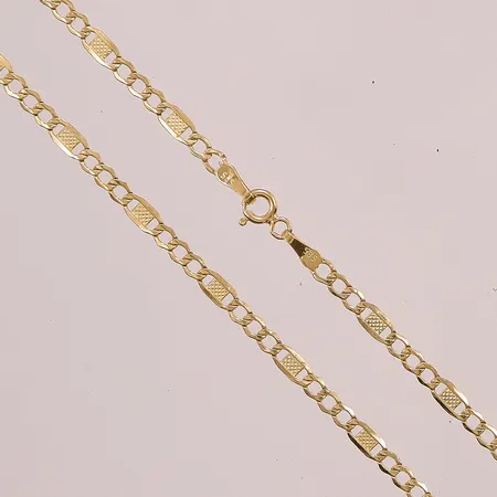 Kedja, 60cm, bredd:4mm, 14K 4,5g.
