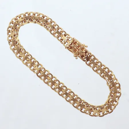 Armband X-länk, längd 19cm, 6,6mm,  Hedens Guldsmeds Ab Bröderna 	 Ängelholm, 18k  Vikt: 14,8 g