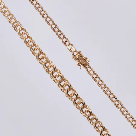 Collier doserad Bismarck, längd ca 46,5cm, bredd ca 4-7mm, CGAB, 18K Vikt: 15,1 g
