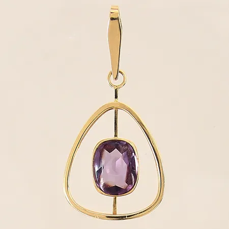 Hänge med syntetisk korund, 48x23mm, 18K Vikt: 5,2 g