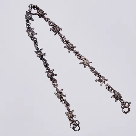 Armband med sköldpaddor, längd ca 18,2cm, 2-5mm, bucklor, 925/1000 silver Vikt: 5,2 g