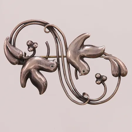 Brosch "fåglar", 60x35mm, 830/1000 Silver 15,7g.