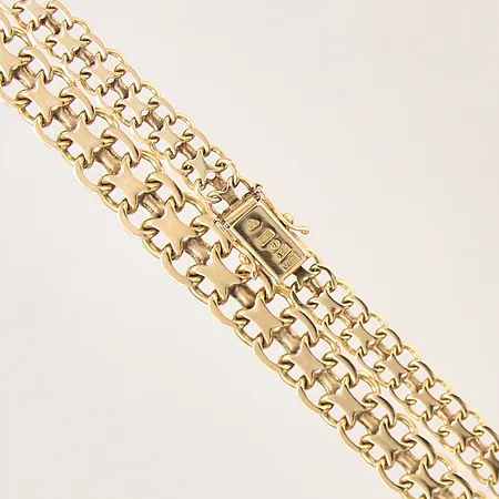 Collier doserad X-länk, längd 45,5cm, bredd 6,5-10mm, 18K Vikt: 30,5 g