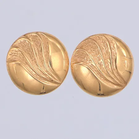 Ett par örhängen, 10mm, en stopp saknas, 18K Vikt: 0,8 g