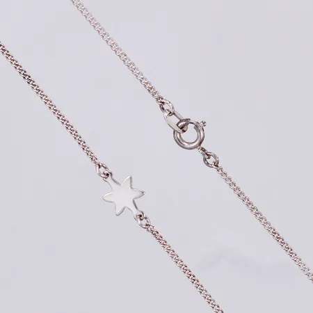 Kedja Pansar med stjärnor, längd: ca  59,5cm, bredd: ca 1-8mm, silver, 925/1000 Vikt: 5,7 g