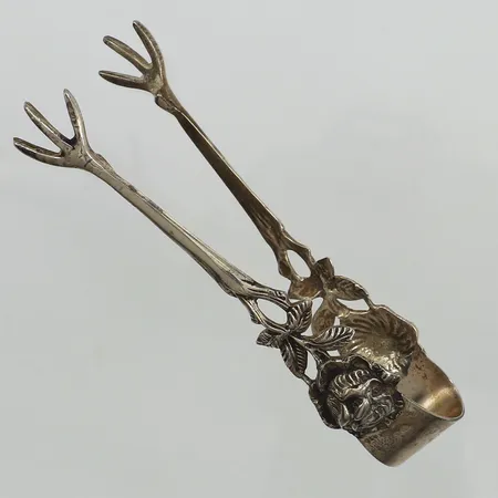 Sockertång, längd 8,5cm, modell rosen, silver Vikt: 14,3 g