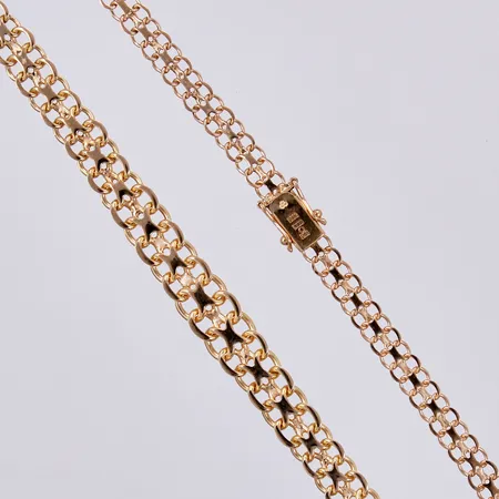 Collier X-länk doserad, Clareus Guldsmeds Ab 1983, längd: ca 44,5cm, bredd: ca 5-9mm, 18K Vikt: 21,1 g