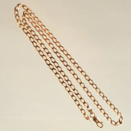 Halskedja gles pansar, längd ca 48cm, bredd 4mm (defekt låsögla) 18K, 11,1g 