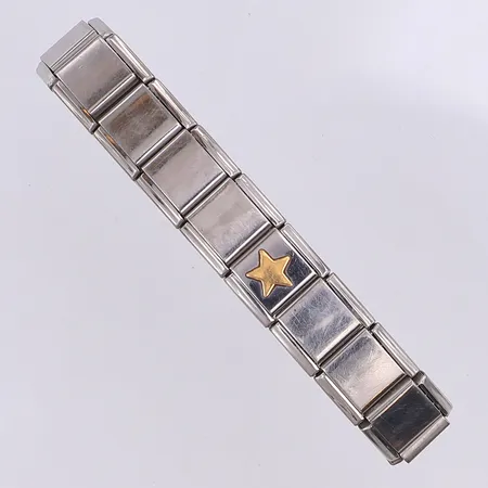 Armband, nomination, stål, en guldstjärna Vikt: 0 g