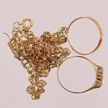 Diverse guld, defekt, 18K 12,3g.