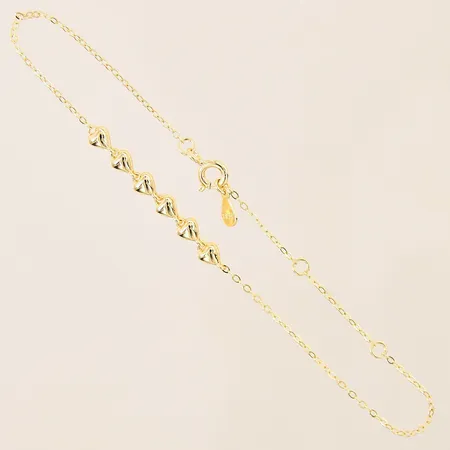 Armband Ankar med integrerade berlocker, ställbar längd 16,5/18/20cm, bredd 2-4mm, förgyllt silver 925/1000 Vikt: 1,2 g