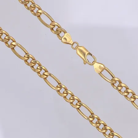Kedja, Figaro, 60,5cm, bredd 6,5mm, italienska stämplar, 18K Vikt: 29,7 g