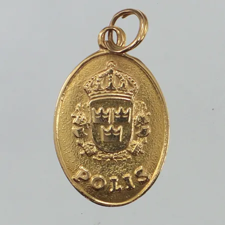 Hänge Polis, längd 25mm, bredd 13,4mm, 18K Vikt: 2,1 g