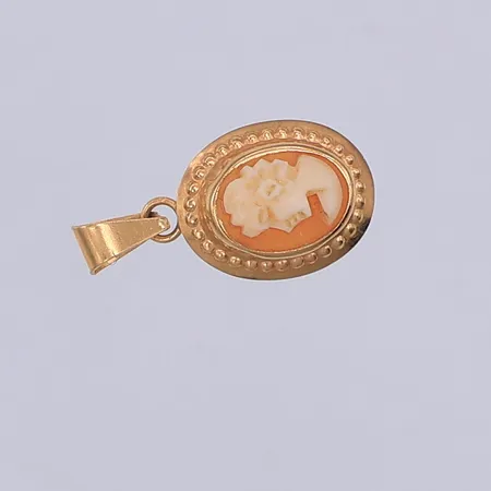 Hänge, camé, 18mm, 18K Vikt: 0,5 g