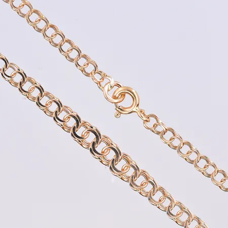 Collier Bismarck, doserad, bredd 3-4 mm, längd 42 cm, 18K. Vikt: 5,1 g