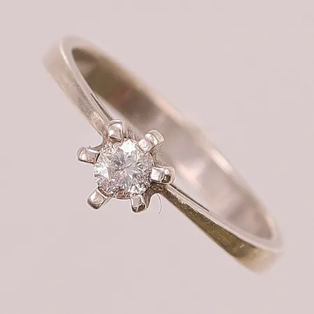 Ring, Ø18½, vit sten, 925/1000 Silver 2,6g.
