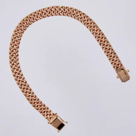 Armband längd ca 19cm, bredd ca 7mm, SVE, 18K Vikt: 17,1 g