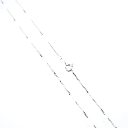 Halskedja, venezia, , vitguld, 38cm, bredd 1 mm, 18k Vikt: 2 g