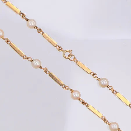 Pärlcollier, stavlänk, odlade saltvattenpärlor Ø5,5mm, Alton, 18K Vikt: 19,9 g