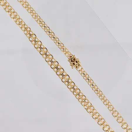 Collier doserad X-länk, 44cm, bredd 5-7,5mm, 18K Vikt: 20,4 g