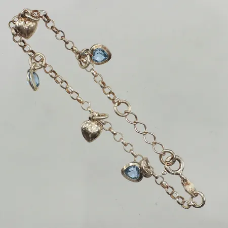 Armband, blå stenar, längd 14,5-16,5cm, bredd ca 3-14mm, Guldfynd, 925/1000 silver Vikt: 4,3 g