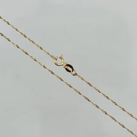 Kedja Singapore, längd 44,5cm, bredd 1mm, 14K  Vikt: 1 g