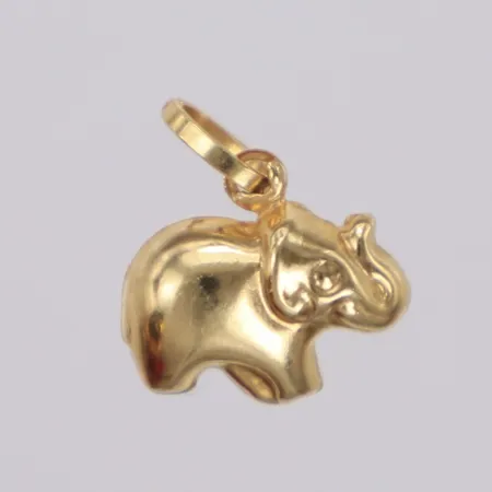 Hänge elefant, längd 14,3mm, bredd 11,4mm, 18K Vikt: 0,5 g