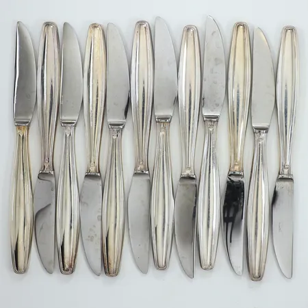 Tolv bordsskedar, längd 19,5cm, modell Parad, GAB, blad i rostfritt stål, silver  Vikt: 667 g