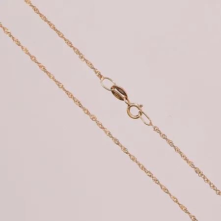 Kedja Singapore, 41cm, bredd:1mm, 18K 1,2g.