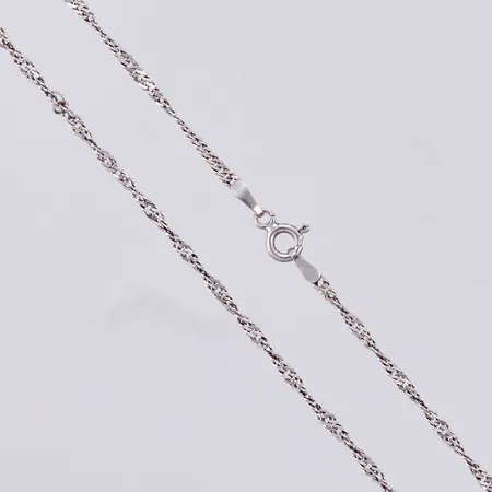 Kedja, Singapore, längd: ca 6mm, bredd: ca 2mm, silver, 925/1000 Vikt: 2,1 g