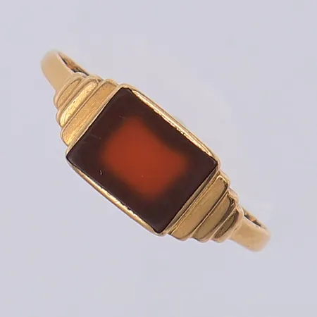 Ring, agat, stl 16¼, Dahlgren, 18K Vikt: 1,7 g