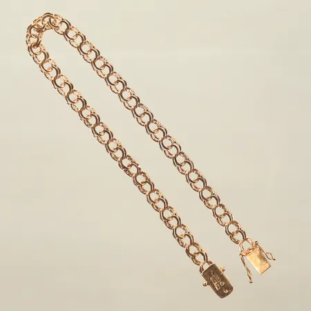 Armband Bismarck, längd ca 21cm, bredd 5mm (slitna länkdelar) 18K, 8,4g 