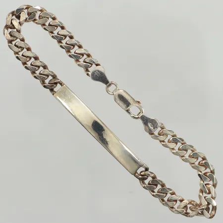 Armband Pansar med bricka, längd 20cm, bredd ca 6mm, 925/1000 silver  Vikt: 18,4 g