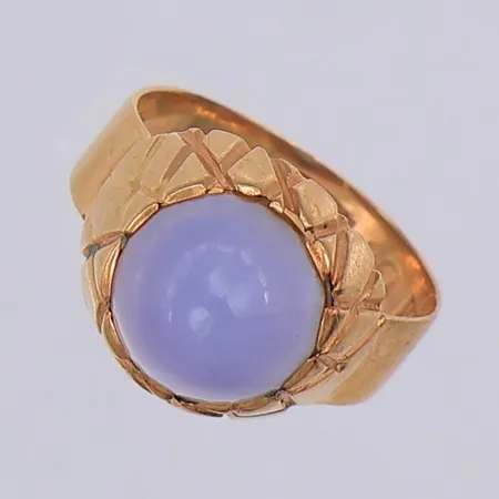 Ring kalcedon, stl 13½, B. Roos, 18K. OBS liten storlek Vikt: 2,2 g