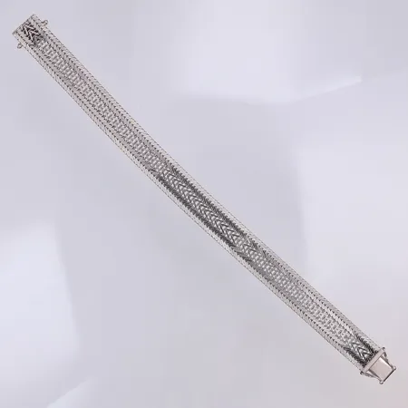 Armband, Rävsvans, ca 19cm, bredd 12mm, vitguld, importstämpel, 18K Vikt: 35,2 g