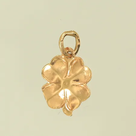 Berlock Blomma med vit sten, 12x10mm exkl ögla, 18K 1,1g totalt
